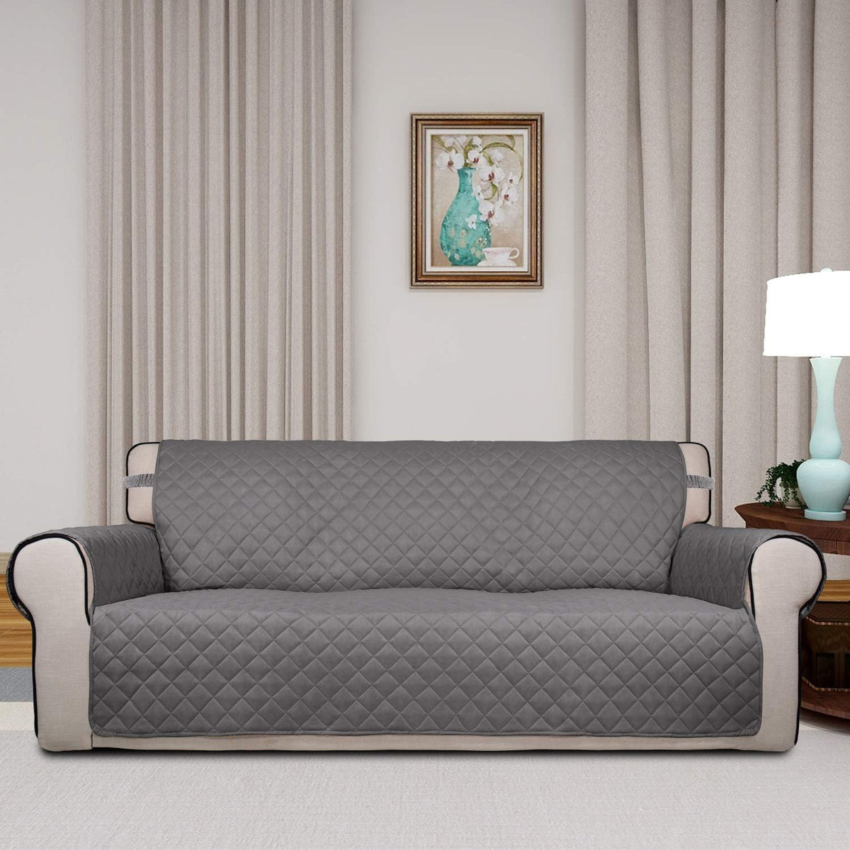 purefit reversible quilted couch covers for dogs oversized shown in use