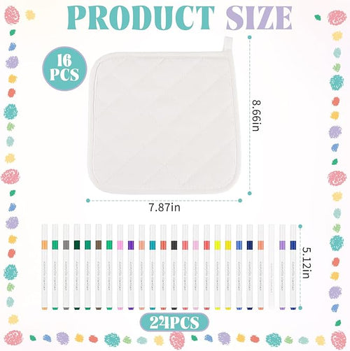 40 Pcs Pot Holder Bulk for Craft Include 16 White Heat Resistant Pot Holders - Image 2