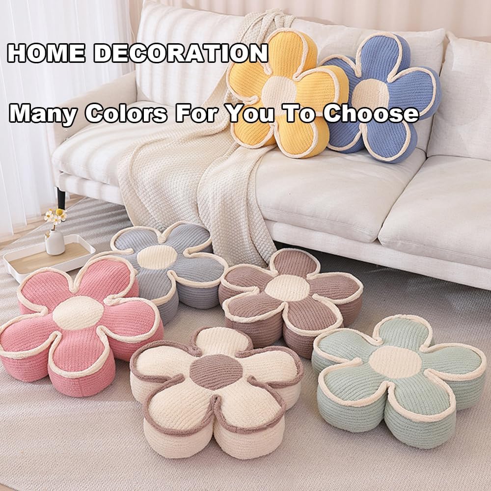 3PCS Flower Pillow, Daisy Throw Pillows, Flower Cushion 15.7 Inch
