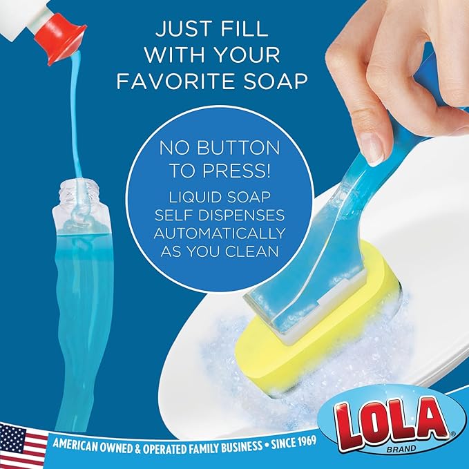 LOLA Soap Dispenser Dish Wand Sponge Head Refills, 2 Pack, Super Absorbent - Image 2