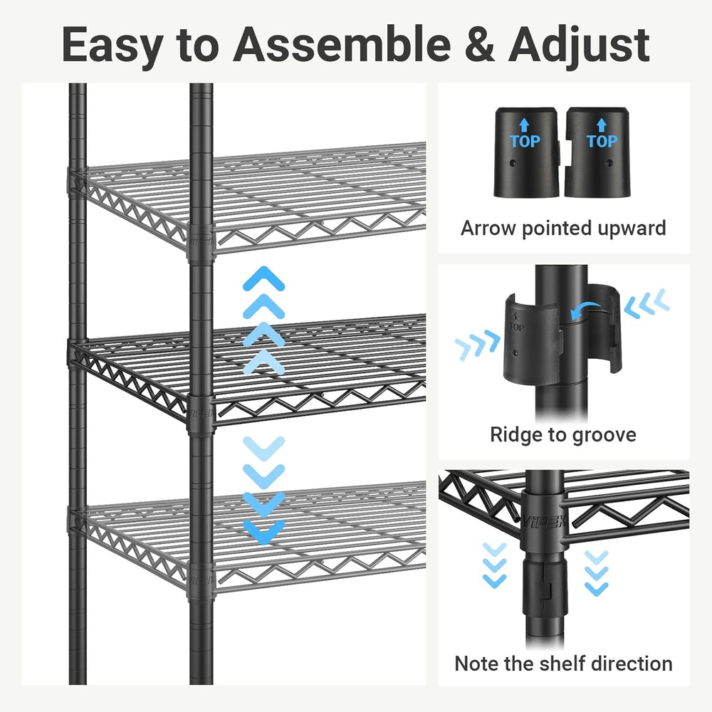 VIPEK S1 8Tier Shoe Rack, Metal Durable Heavy Duty Shoe Organizer, Black | La...