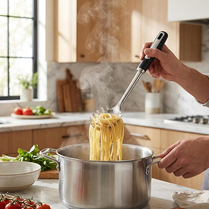 Stainless Steel Ladle and Pasta Server Set, Food-Grade Thickened Metal Soup - Image 4