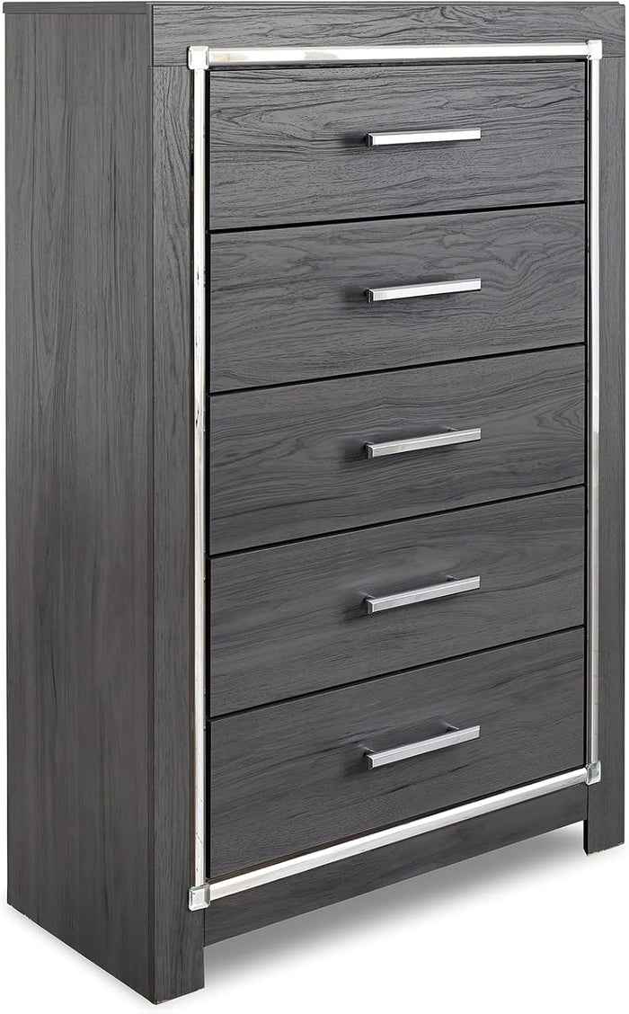 Signature Design by Ashley Lodanna Fully Assembled Gray 5 Drawer Chest