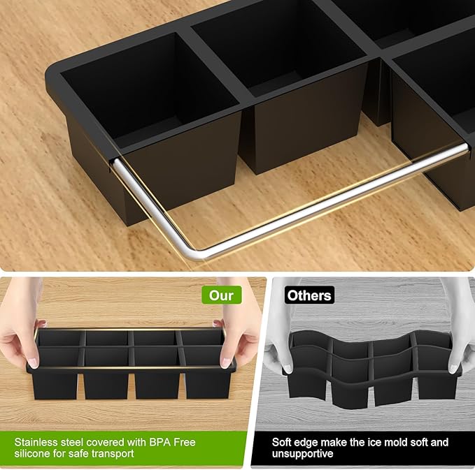 Samuelworld Large Silicone Ice Cube Tray Molds, Big 2 Inch Cubes - Image 5