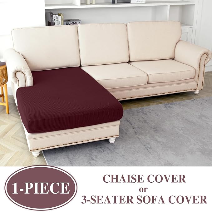 Couch Cushion Chaise Lounge Cover Washable Separate Seat Chaise Couch Cover - Image 2
