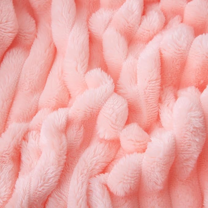 Valentines Day Decorations Light Pink Fleece Throw Blanket 50”×60” - Image 5