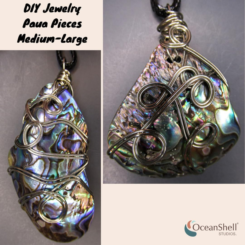 Abalone (Pāua) Shell Pieces-7.05oz Pack-for Crafts, Jewelry Making, Resin Art...