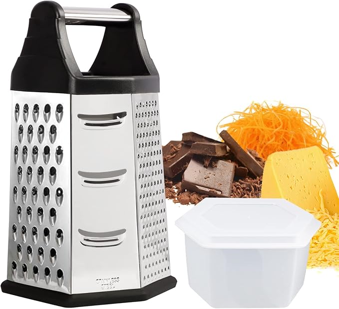 Box Grater, Cheese Grater Shredder Stainless Steel by KAYCROWN
