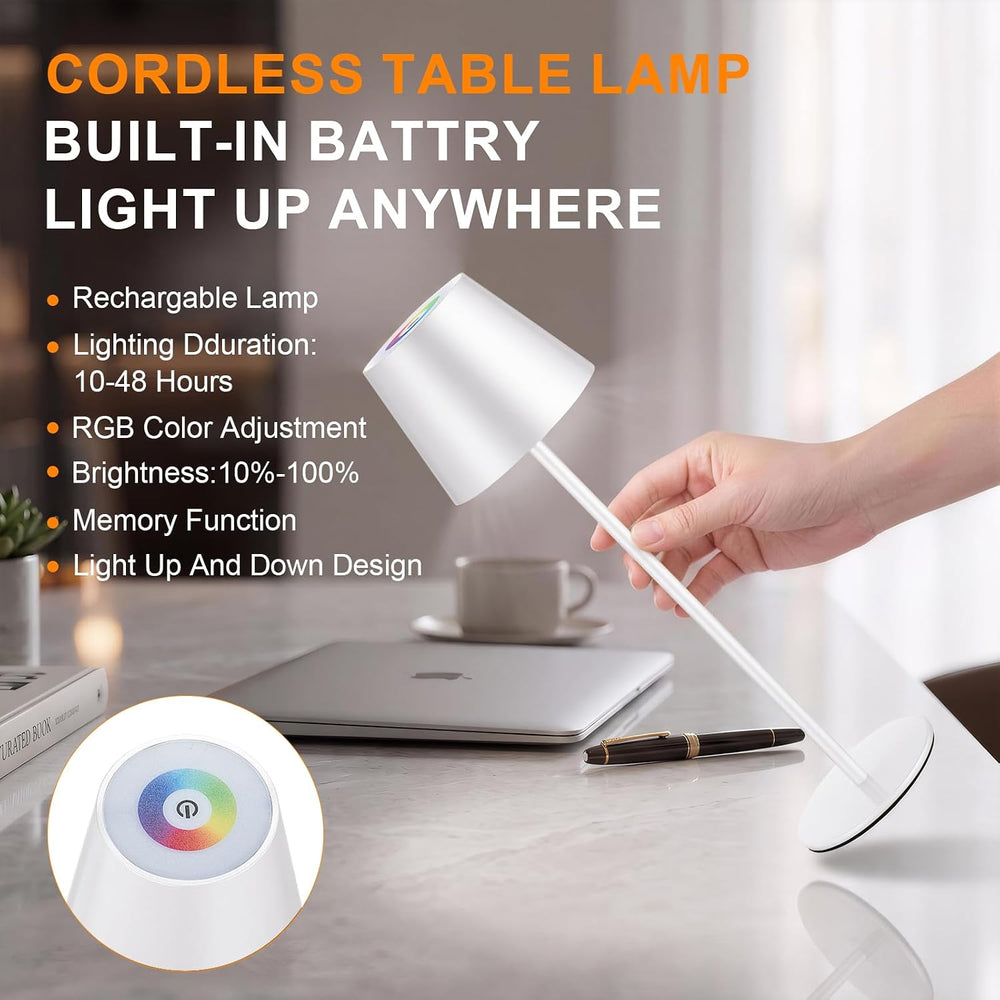 4 Pack Cordless Table Lamp Rechargeable White