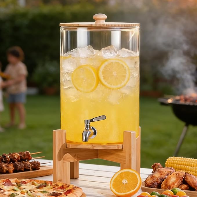 MOBYKE 2.2 Gallon Drink dispenser, Large Water Glass Beverage Dispenser by MOBYKE