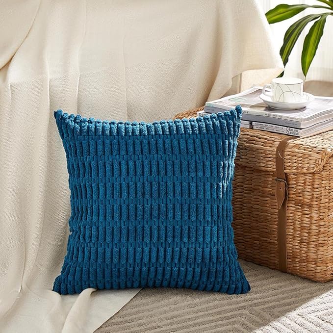 Fancy Homi 4 Packs Teal Decorative Throw Pillow Covers 16x16 Inch - Image 2