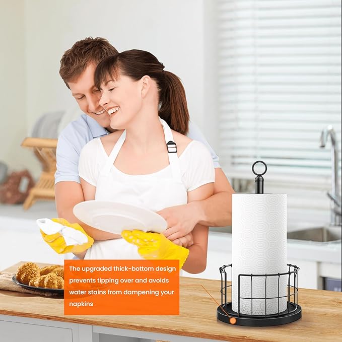Homode Paper Towel Holder Countertop, Free-Standing Paper Towel Rack - Image 5