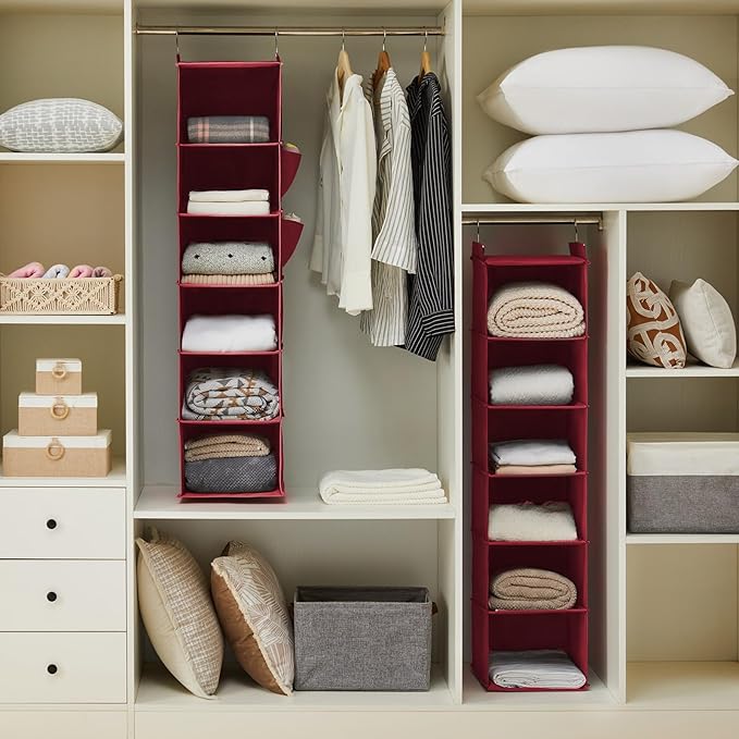 YOUDENOVA Hanging Closet Organizer and Storage, 6-Shelf Closet Hanging Storage - Image 2