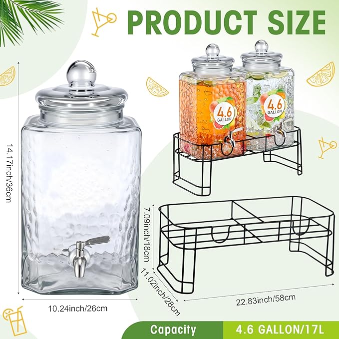 Honeydak 4.6 Gallon Glass Beverage Dispenser