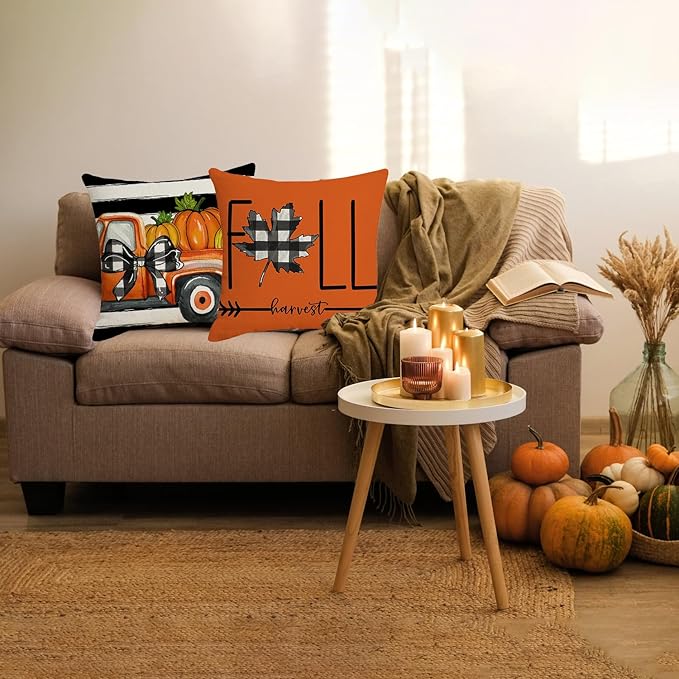 Fall Decorations for Home, Fall Pillow Covers 18x18 Set of 4, Thanksgiving - Image 3
