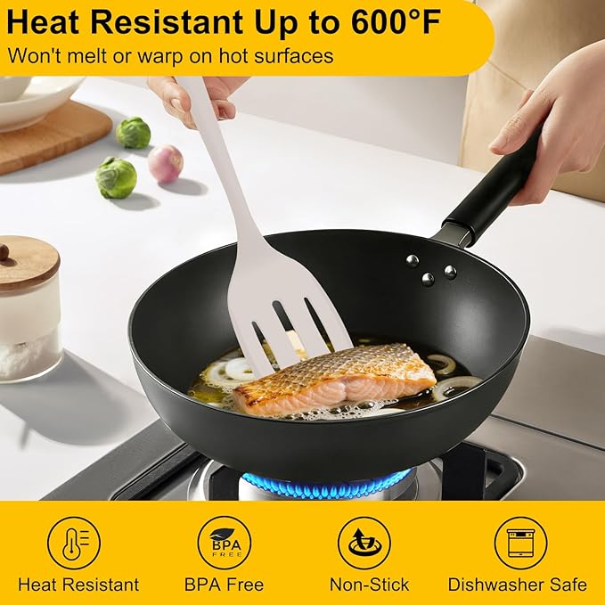 Beijiyi Silicone Spatula Set of 4, 600°F Heat Resistant, BPA Free Kitchen - Image 4