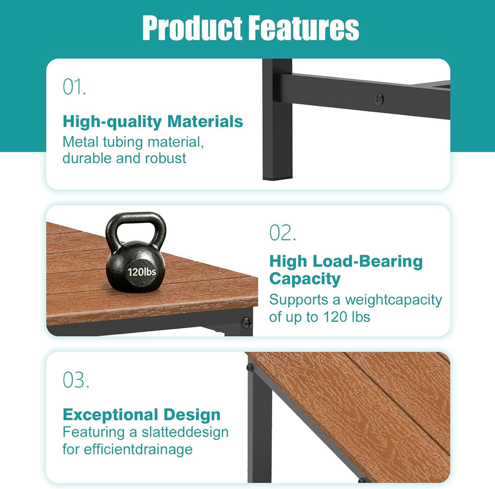 Outdoor Coffee Table, 33.4"L x 17.3"W x 18.1"H Rectangle Weath...