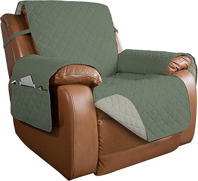 PureFit Reversible Quilted Sofa Cover, Water Resistant Slipcover Furniture by PureFit