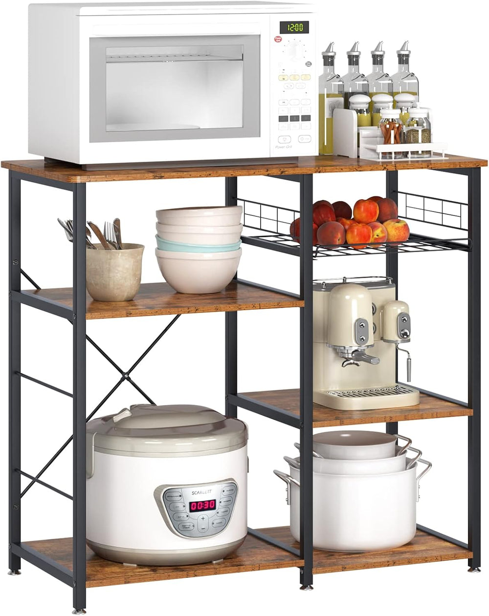 DlandHome Kitchen Bakers Rack with Storage Stand for Kitchen, Industrial Kitc...