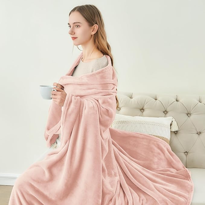 BEDELITE Fleece Blanket Pink Morn Throw Blankets - Image 4