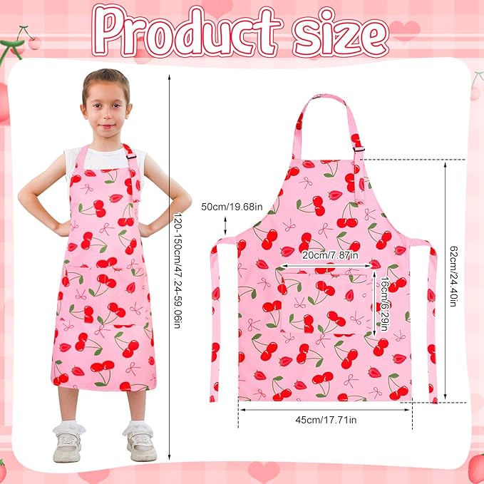 2 Pack Kids Apron, Cute Cooking Aprons, Waterproof Art Apron - Image 2