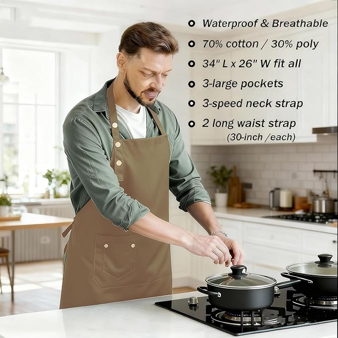 Art Aprons for Painting Pottery Ceramics, Mens Women Kitchen Cooking Aprons - Image 2