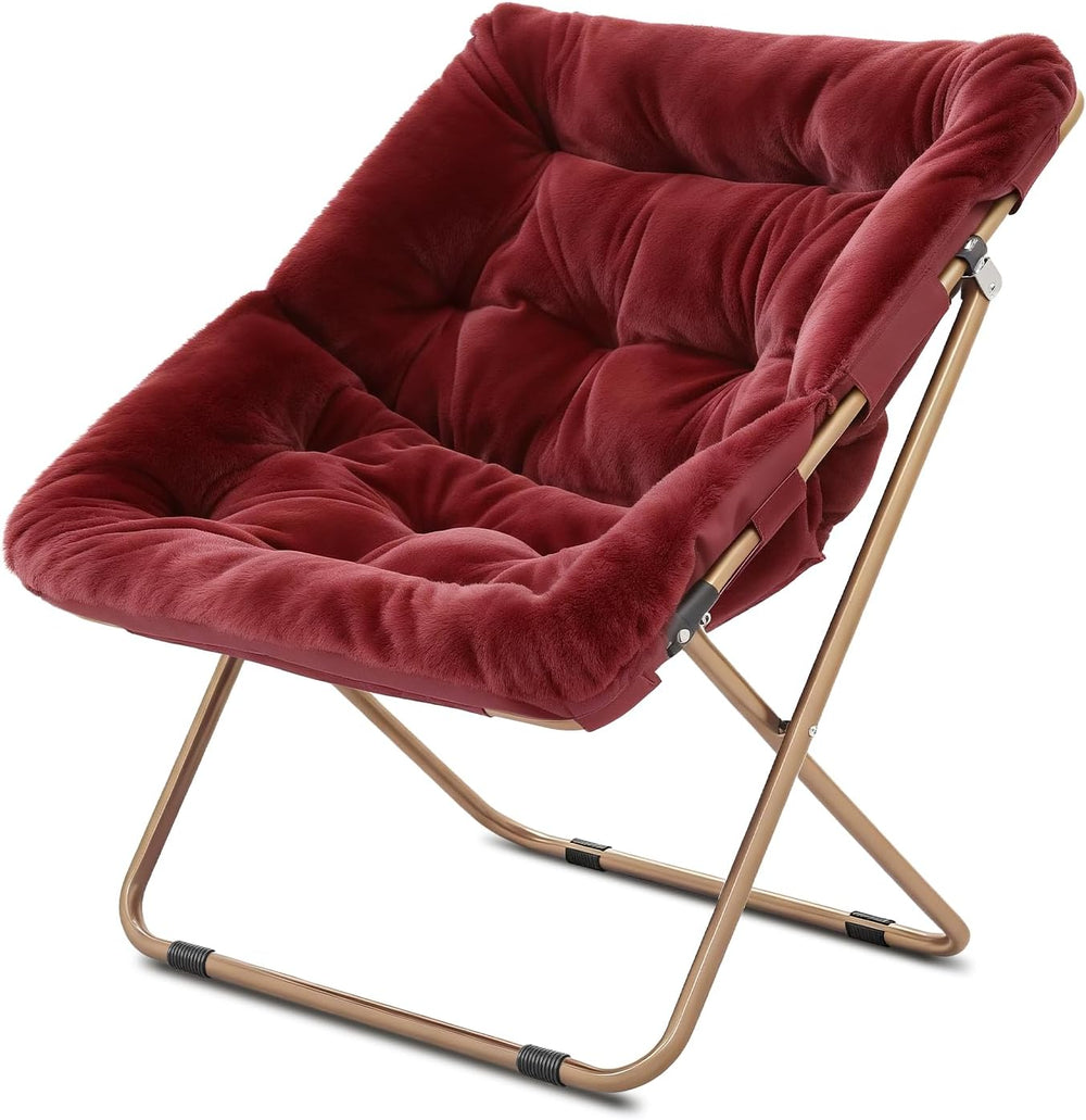 Magshion Folding Saucer Chair for Adults Comfy Lounge Reading Seat Accent Cha...