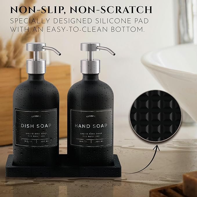 Glass Soap Dispenser Set of 2