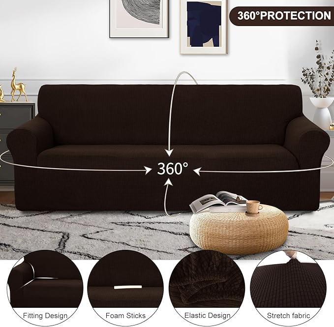 U-NICE HOME 4 Seater Stretch Couch Cover Sofa Cover Washable Sofa Slipcover