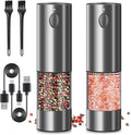 Electric Salt and Pepper Grinder Set, Upgraded Larger Capacity Stainless Steel by Haomacro
