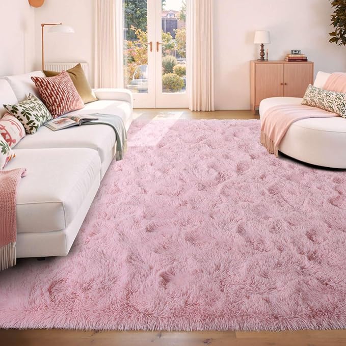 5x7 Ft Pink Rugs for Bedroom Girls, Shag Fluffy Area Rug for Living Room - Image 2