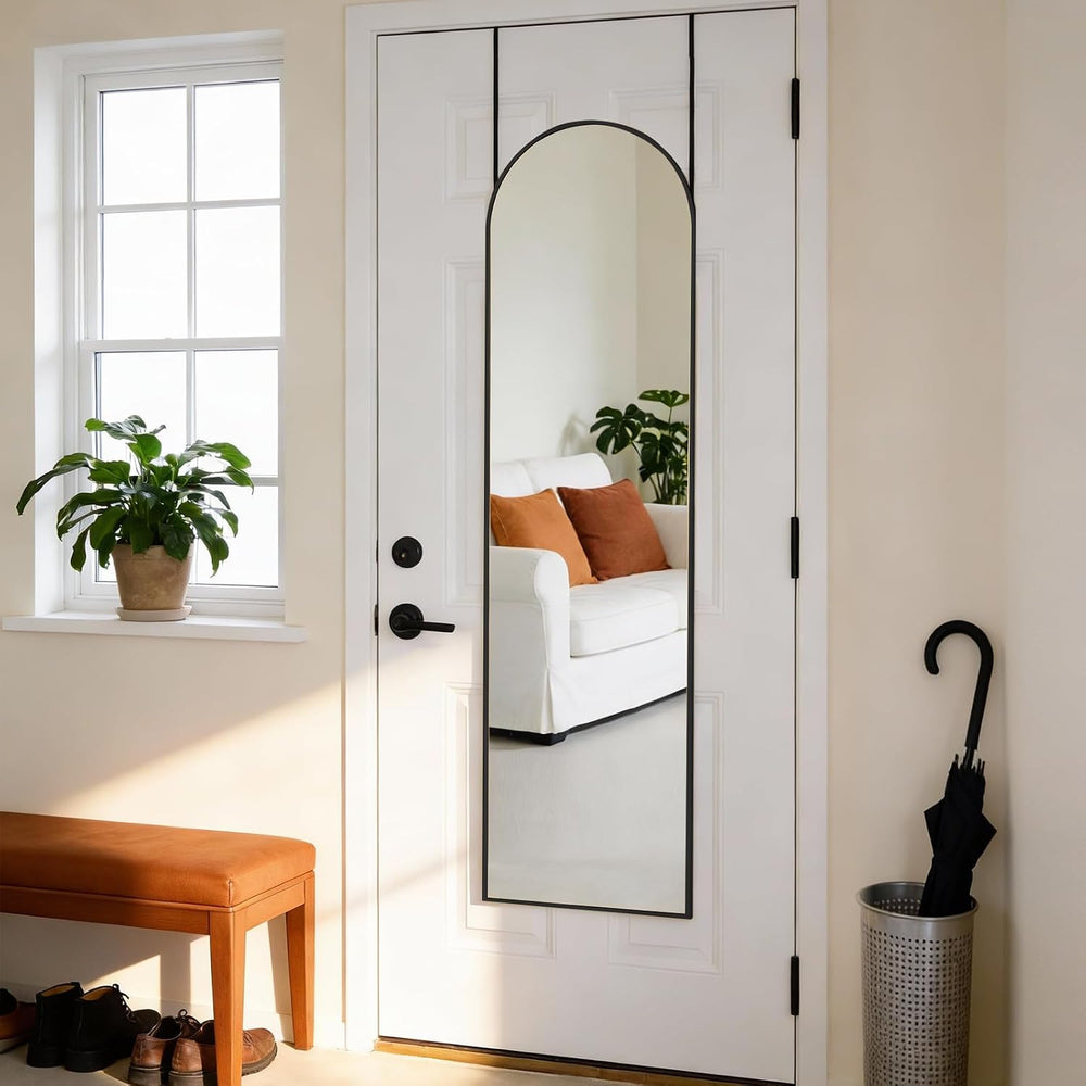 DUMOS 47"x14" Full Length Door Mirror, Arched Full Body Door Mirror...