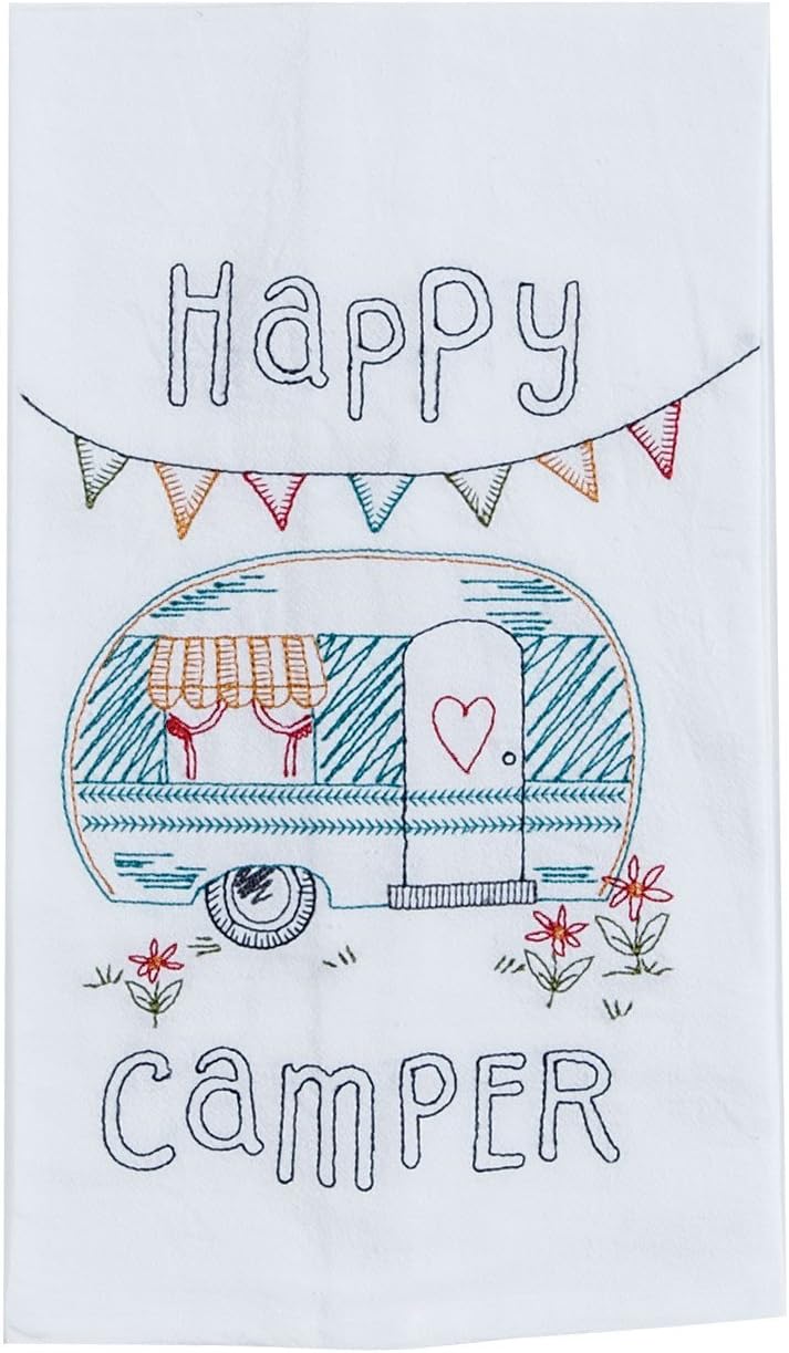 Happy Camper 3 Piece Kitchen Bundle, Towel with Salt and Pepper Shakers