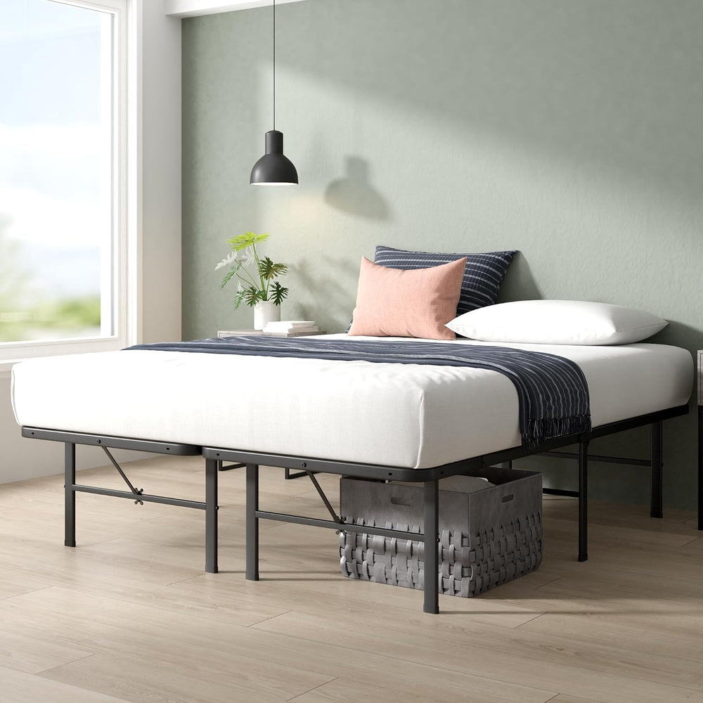 Zinus 14 Inch Rumi Metal Bed Frame, No Box Spring Needed, Black, Queen
