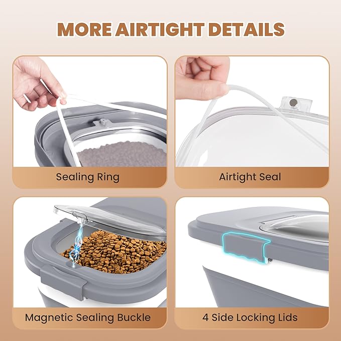 15-23 Lbs Airtight Dog Food Storage Container, Collapsible Dog Food Container - Image 3