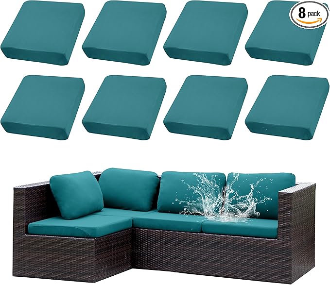 Outdoor Cushion Covers Set, Replacement by SUKAIKEQA