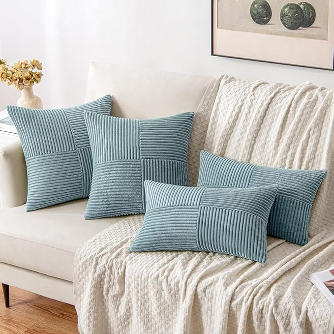 MIULEE Sky Blue Decorative Throw Pillow Covers 16x16 Inch - Image 4