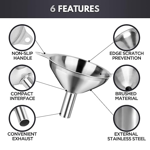 Kitchen Funnels for Filling Bottles, YGDZ 3pcs Small/Medium/Large Food Grade - Image 3