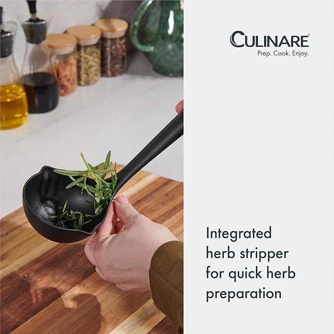 Culinare Soup Ladle with Dual Pouring Spouts & Herb Stripper – Heat-Resistant - Image 9