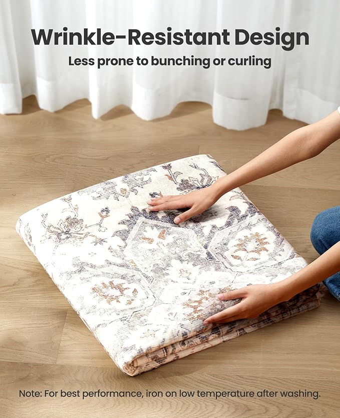 AMADA HOMEFURNISHING 8x10 Area Rugs, Low-Profile Large Washable Area Rug - Image 7