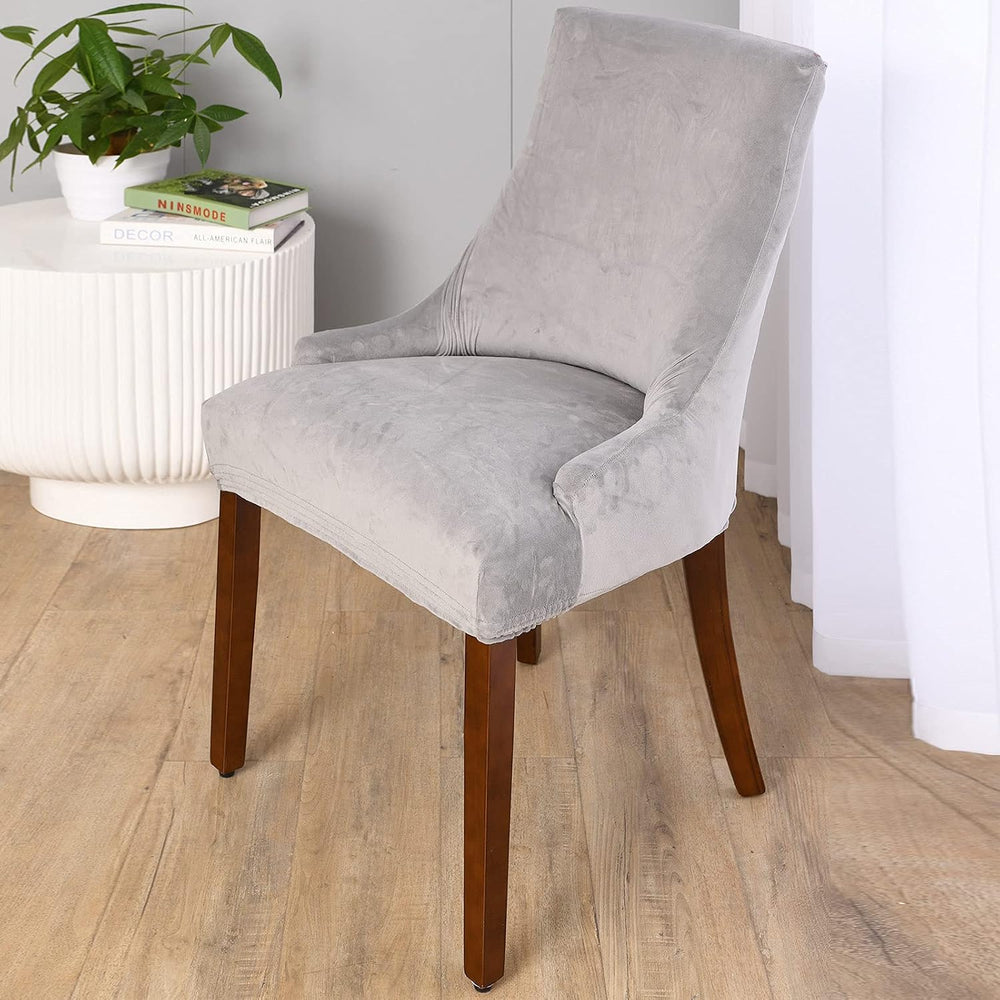 MIFXIN Velvet Wingback Chair Cover Slipcover Stretch Washable Sloping Armchai...