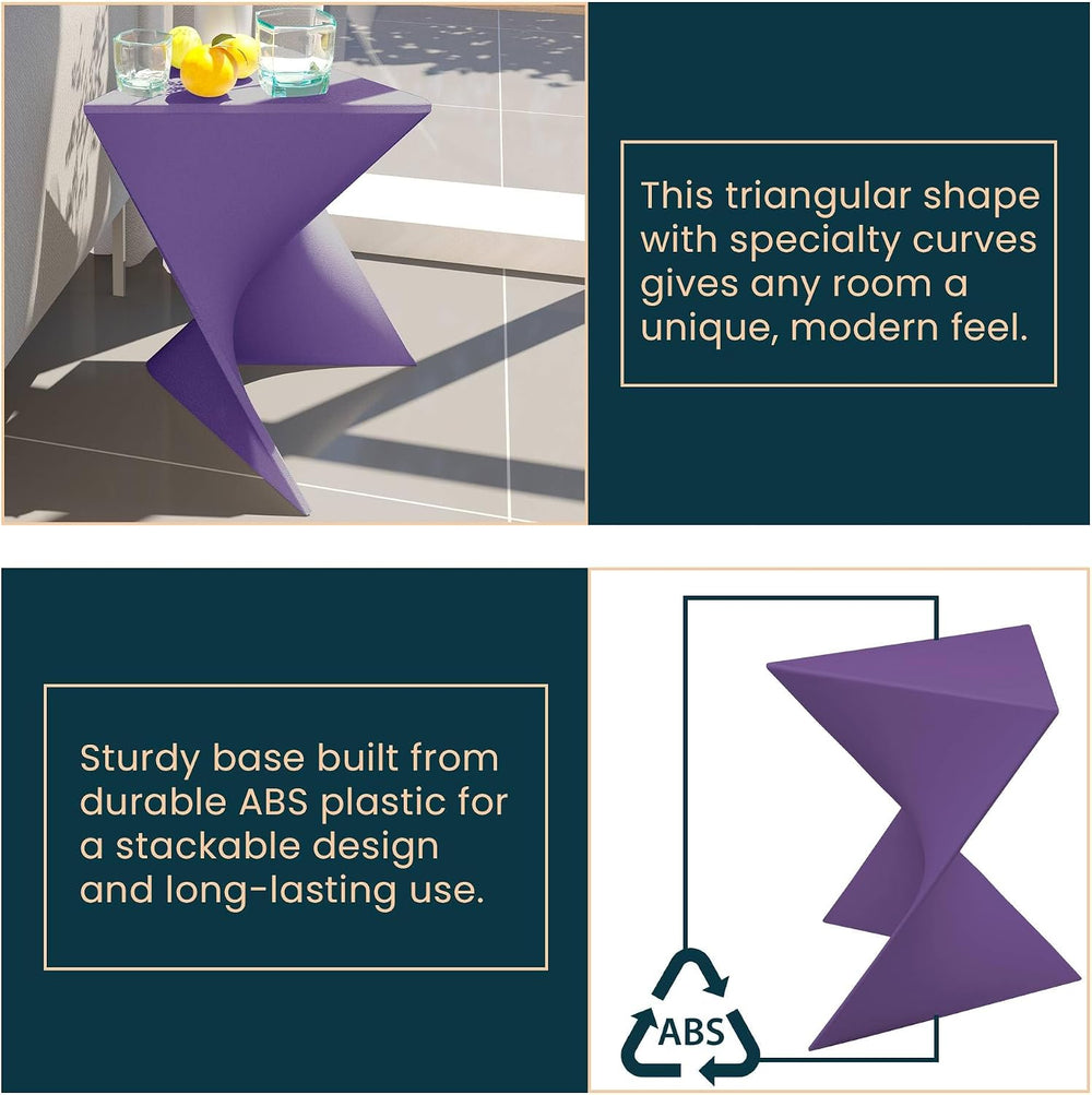 LeisureMod Modern Purple Accent Side Table - Stylish Side Vanity Table for Be...