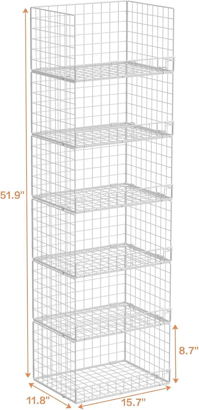 Yociyoga 6-Tier Stackable Closet Organizers and Storage Shelves, Closet Shelf - Image 3