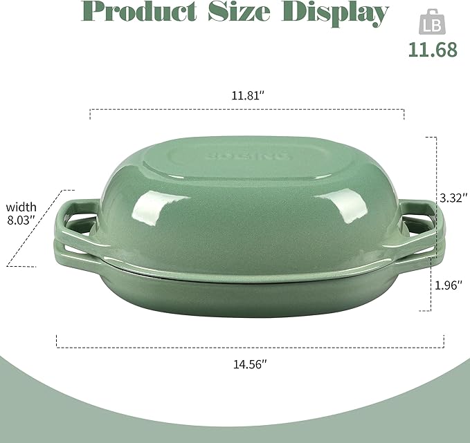 EDGING CASTING Enameled Cast Iron Oval Dutch Oven Pot