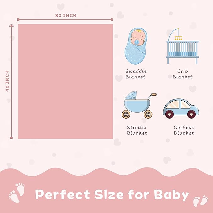 Yurhap Fleece Baby Blanket Heart Checkered Blanket, Ultra Soft Cozy Baby - Image 6