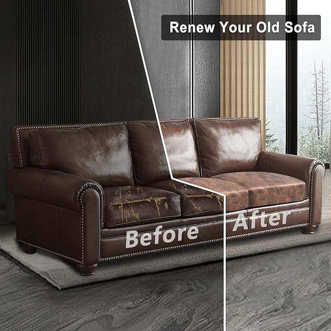 Leather Look Couch Cushion Covers Sofa Seat Slipcovers Sets Couches Furniture - Image 7