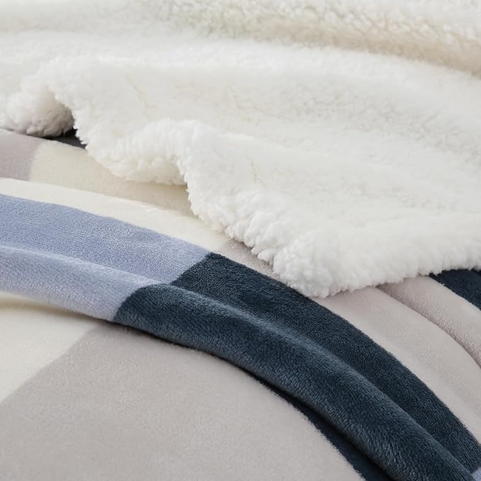 PU MEI Sherpa Throw Blanket Reversible Large Big King Size Flannel Blankets