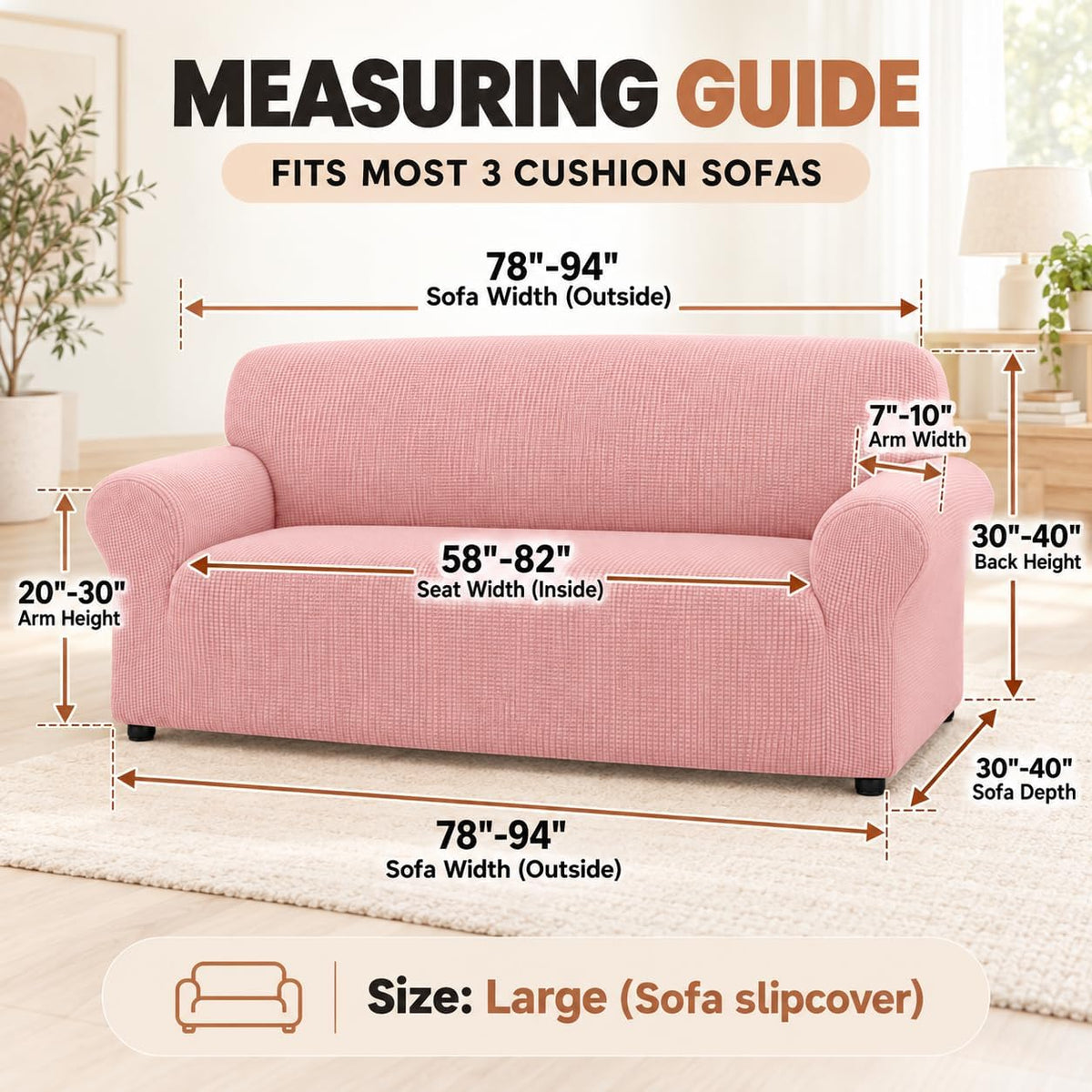 lurka stretch couch cover for sofa, 1 piece shown in use
