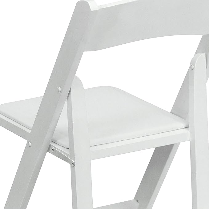 Flash Furniture 2 Pack HERCULES Series White Wood Folding Chair with Vinyl Pa...