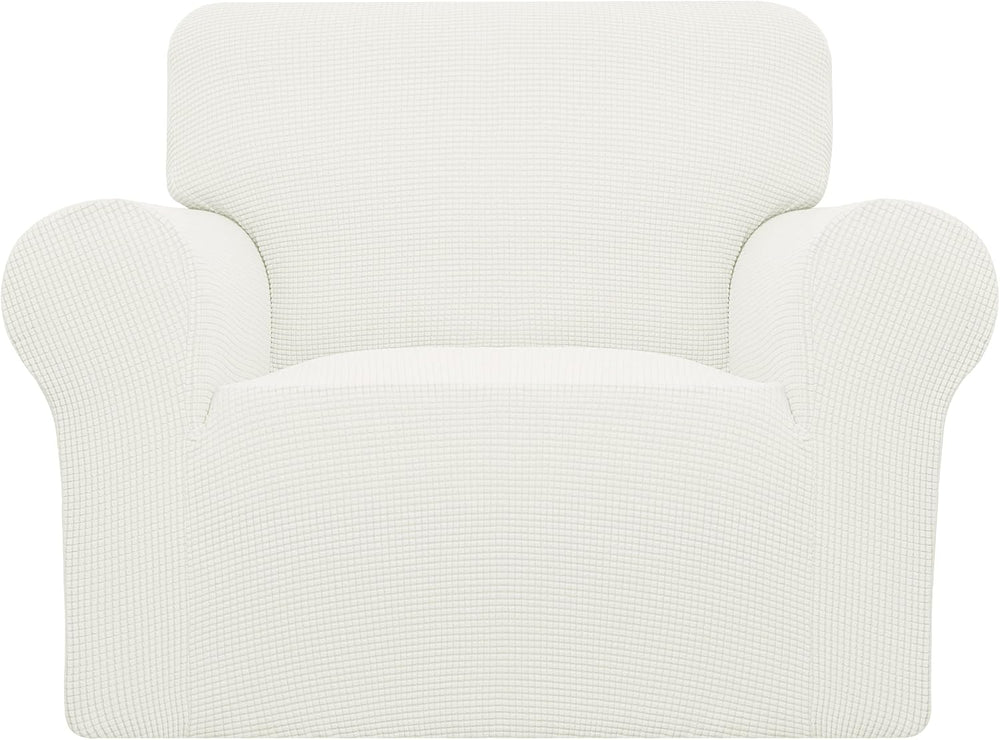 Easy-Going Stretch Chair Slipcover with Arm Washable Cream